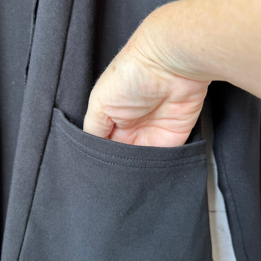 Pact Cardigan Womens Size XS/S Black Open Front 100% Organic Cotton Pockets - Picture 7 of 16